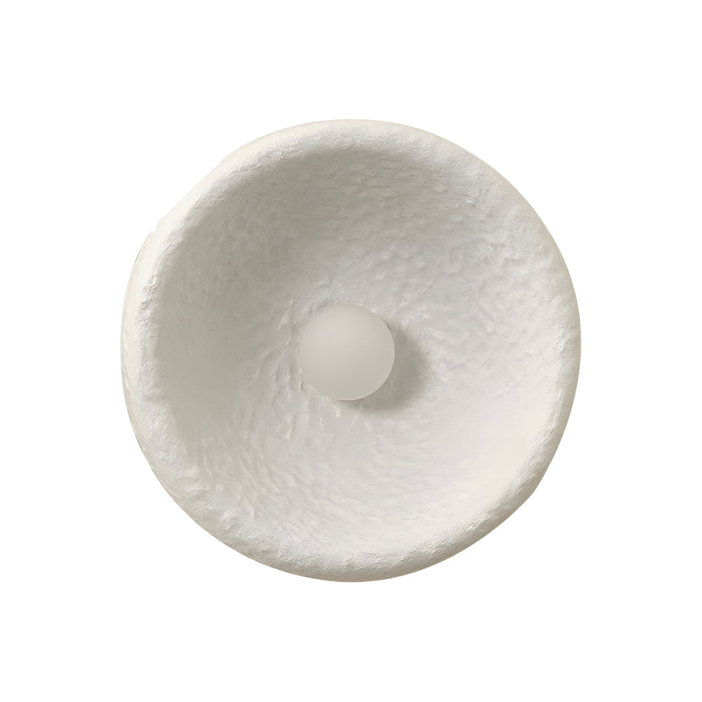 Modern Japanese Wabi Sabi Round Wall Sconce with Glass Shade for Bedroom and Living Room