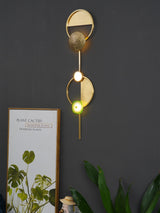 Modern Jewelry Inspired LED Wall Sconce Brass and Glass Gemstone Wall Lamp