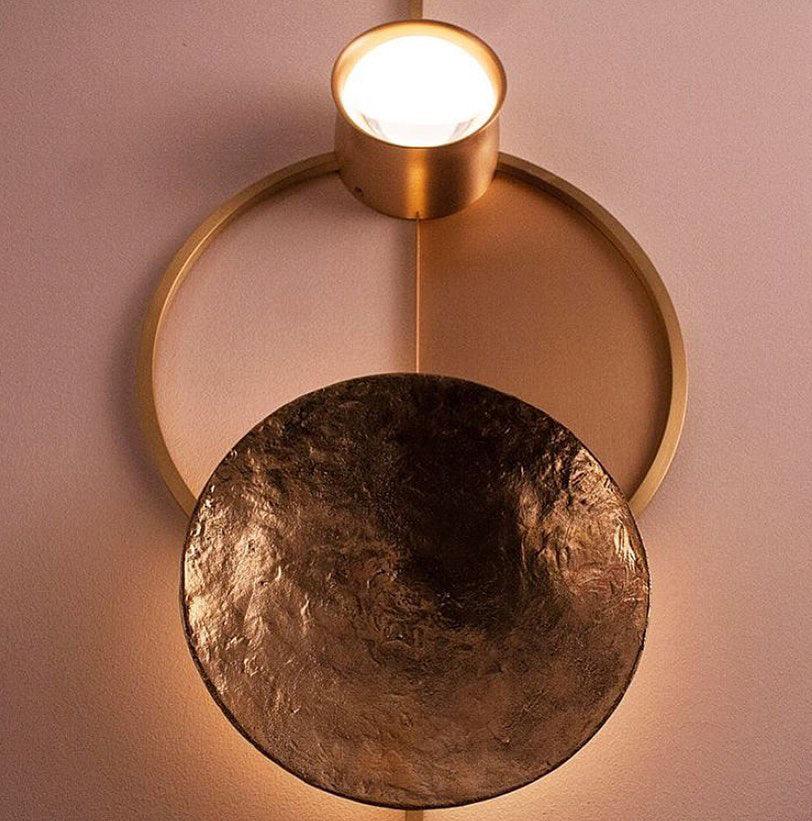 Modern Jewelry Inspired LED Wall Sconce Brass and Glass Gemstone Wall Lamp
