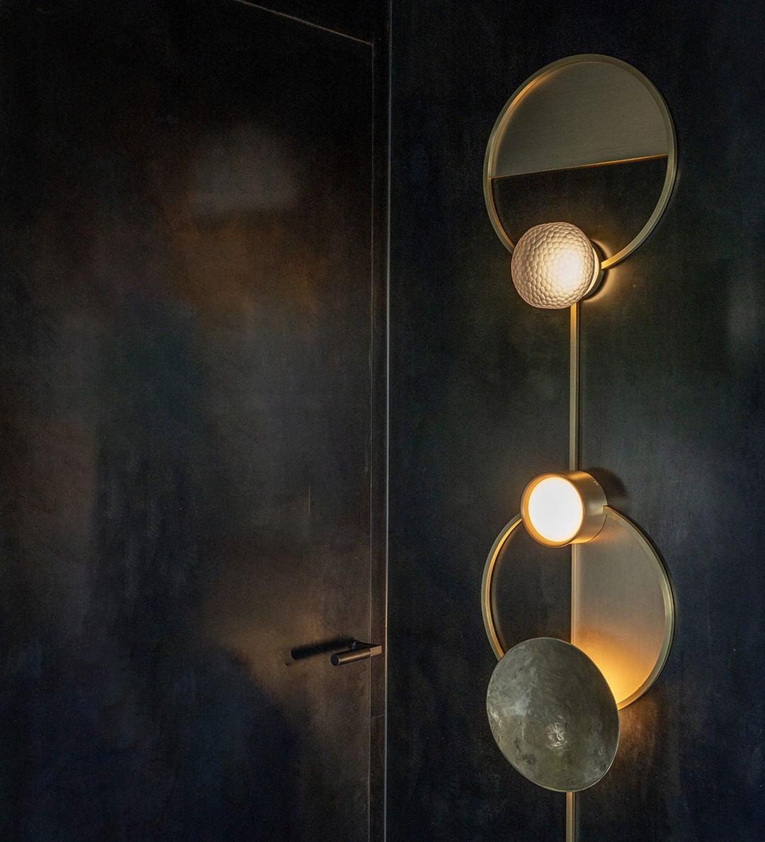 Modern Jewelry Inspired LED Wall Sconce Brass and Glass Gemstone Wall Lamp