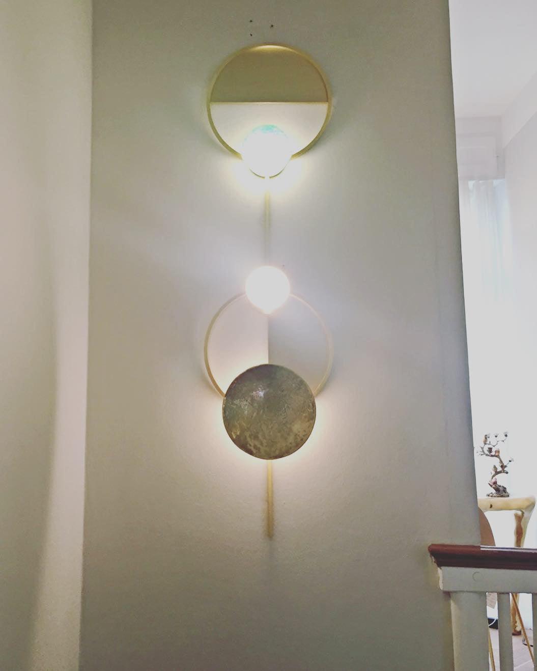 Modern Jewelry Inspired LED Wall Sconce Brass and Glass Gemstone Wall Lamp
