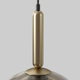 Modern Jolly Glass Pendant Light with Cognac Shades and Gold Finish Droplight