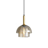 Modern Jolly Glass Pendant Light with Cognac Shades and Gold Finish Droplight
