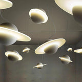 Modern Jupiter Ring LED Pendant Light Circular White Hanging Ceiling Lamp