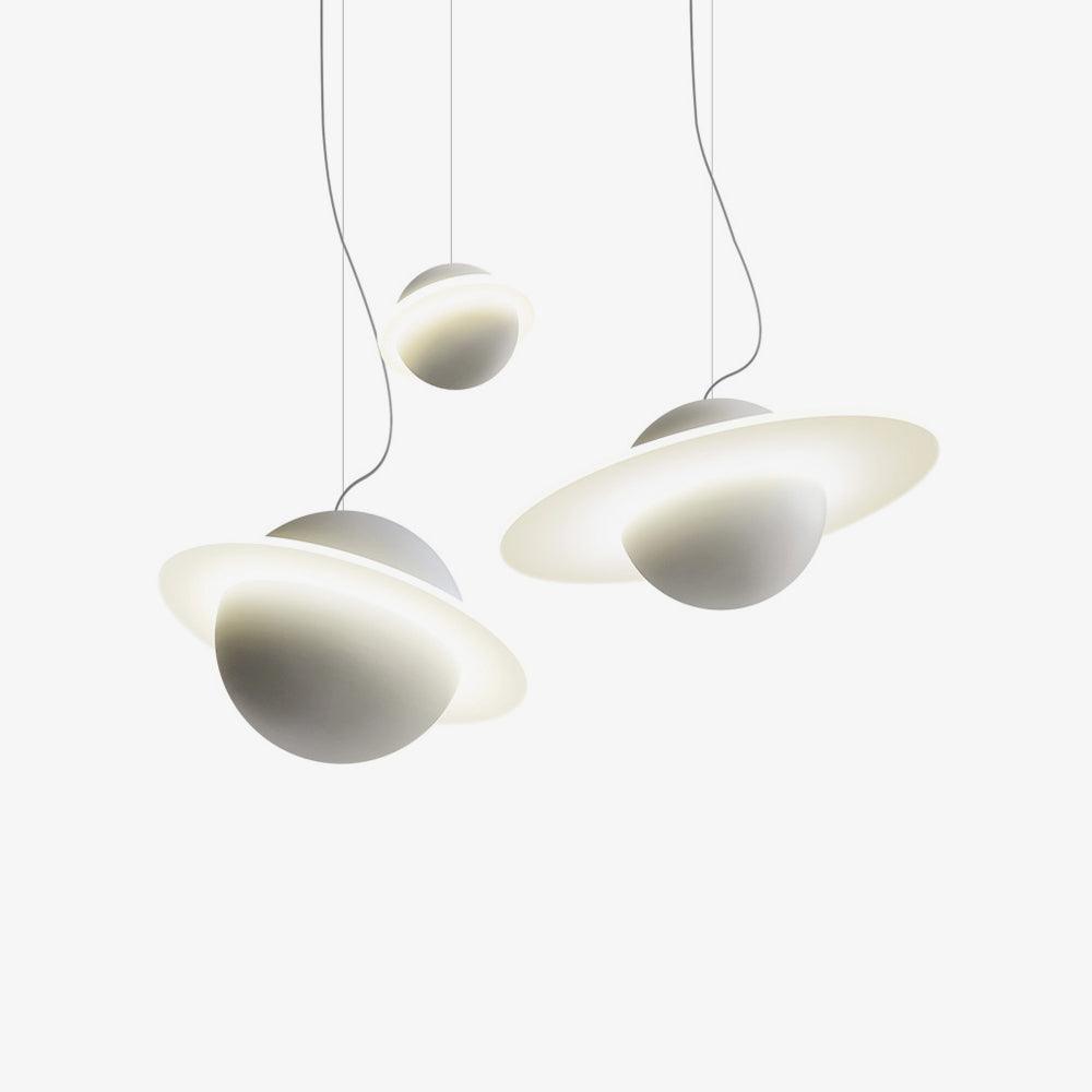 Modern Jupiter Ring LED Pendant Light Circular White Hanging Ceiling Lamp