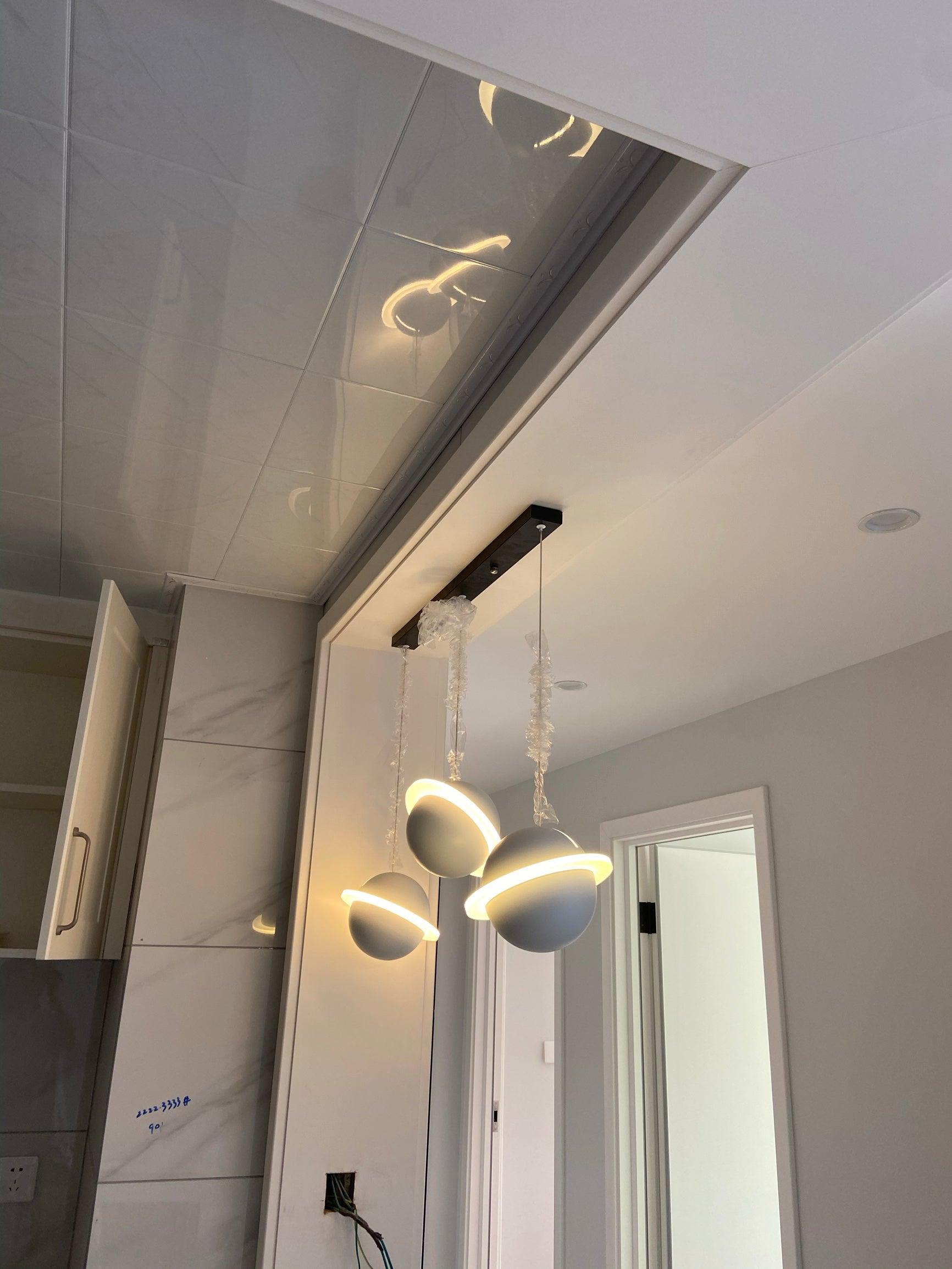 Modern Jupiter Ring LED Pendant Light Circular White Hanging Ceiling Lamp