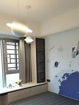 Modern Jupiter Ring LED Pendant Light Circular White Hanging Ceiling Lamp