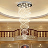 Modern K9 Crystal Double Spiral LED Chandelier for Large Staircase and High Ceiling Villa