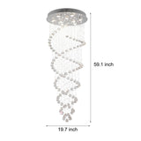 Modern K9 Crystal Double Spiral LED Chandelier for Large Staircase and High Ceiling Villa