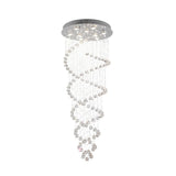 Modern K9 Crystal Double Spiral LED Chandelier for Large Staircase and High Ceiling Villa