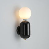 Modern Kade Blown Glass Wall Sconce Lighting with Polished Metal Frame