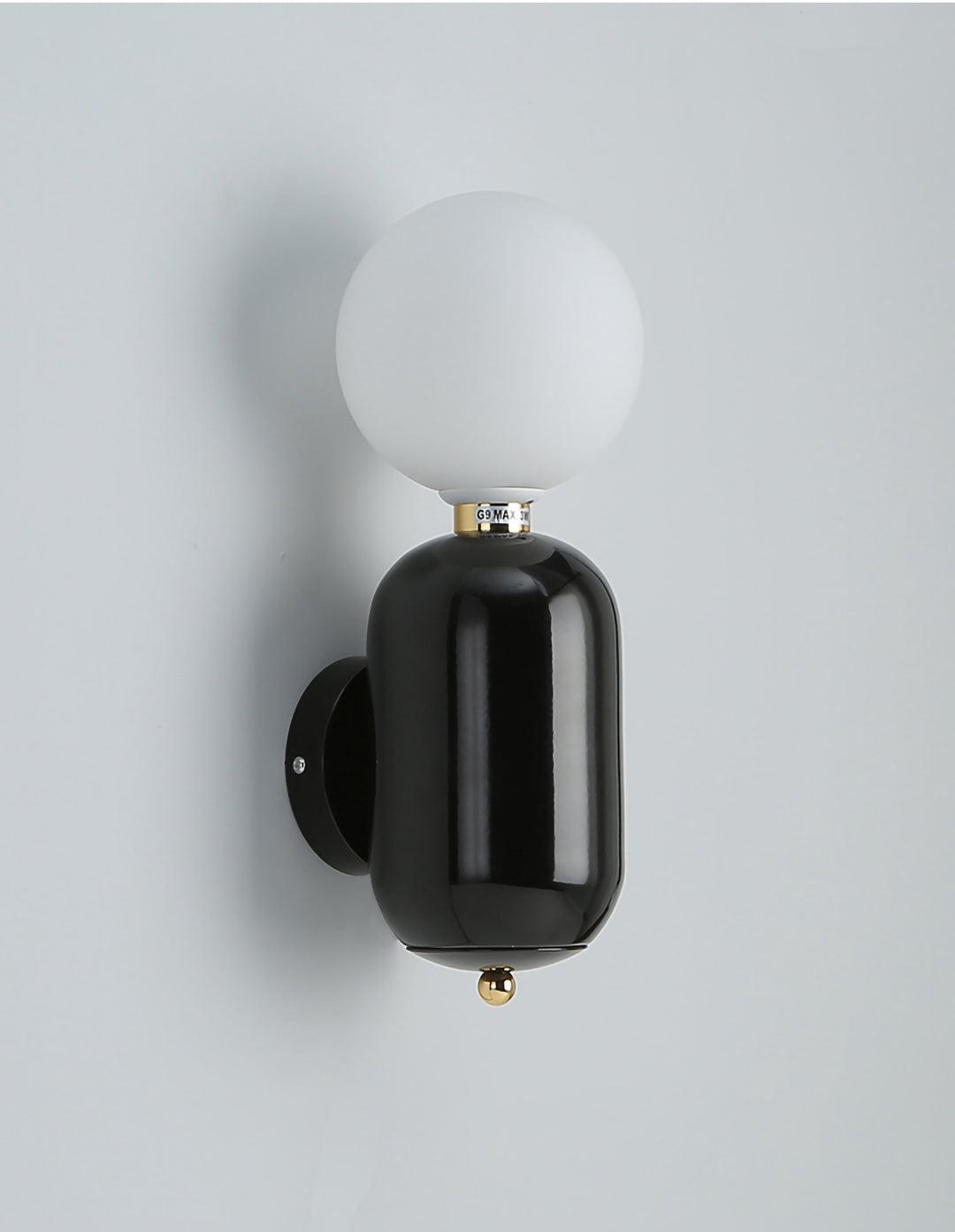 Modern Kade Blown Glass Wall Sconce Lighting with Polished Metal Frame