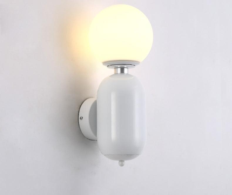 Modern Kade Blown Glass Wall Sconce Lighting with Polished Metal Frame