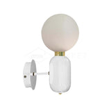 Modern Kade Blown Glass Wall Sconce Lighting with Polished Metal Frame