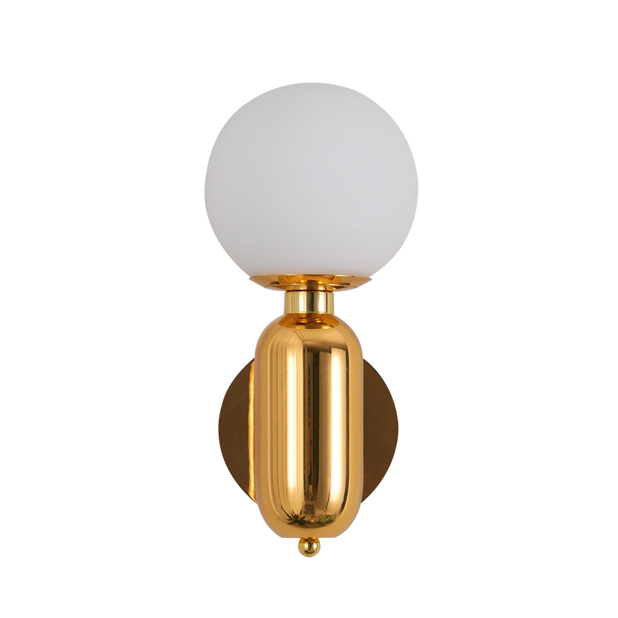 Modern Kade Blown Glass Wall Sconce Lighting with Polished Metal Frame