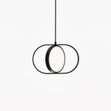 Modern KUU Rotating Circle LED Pendant Light Moon Inspired Adjustable Ring Hanging Lamp