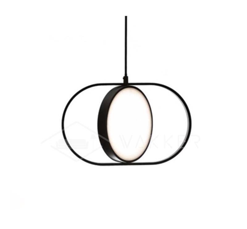 Modern KUU Rotating Circle LED Pendant Light Moon Inspired Adjustable Ring Hanging Lamp