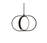 Modern KUU Rotating Circle LED Pendant Light Moon Inspired Adjustable Ring Hanging Lamp