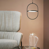 Modern KUU Rotating Circle LED Pendant Light Moon Inspired Adjustable Ring Hanging Lamp