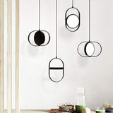 Modern KUU Rotating Circle LED Pendant Light Moon Inspired Adjustable Ring Hanging Lamp