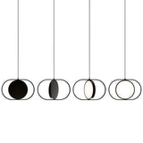 Modern KUU Rotating Circle LED Pendant Light Moon Inspired Adjustable Ring Hanging Lamp