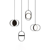 Modern KUU Rotating Circle LED Pendant Light Moon Inspired Adjustable Ring Hanging Lamp