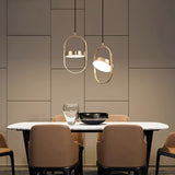Modern KUU Rotating Circle LED Pendant Light Moon Inspired Adjustable Ring Hanging Lamp