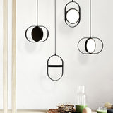 Modern KUU Rotating Circle LED Pendant Light Moon Inspired Adjustable Ring Hanging Lamp