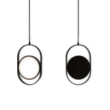 Modern KUU Rotating Circle LED Pendant Light Moon Inspired Adjustable Ring Hanging Lamp