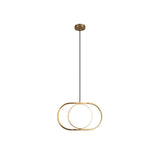 Modern KUU Rotating Circle LED Pendant Light Moon Inspired Adjustable Ring Hanging Lamp