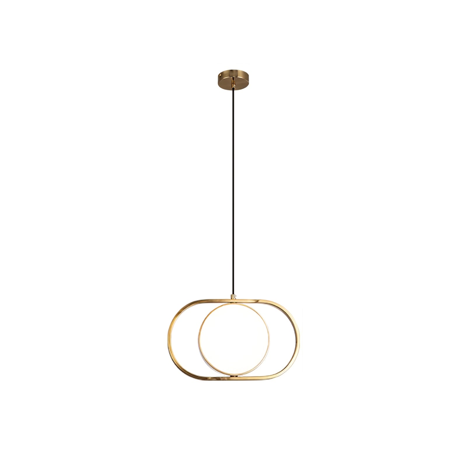 Modern KUU Rotating Circle LED Pendant Light Moon Inspired Adjustable Ring Hanging Lamp