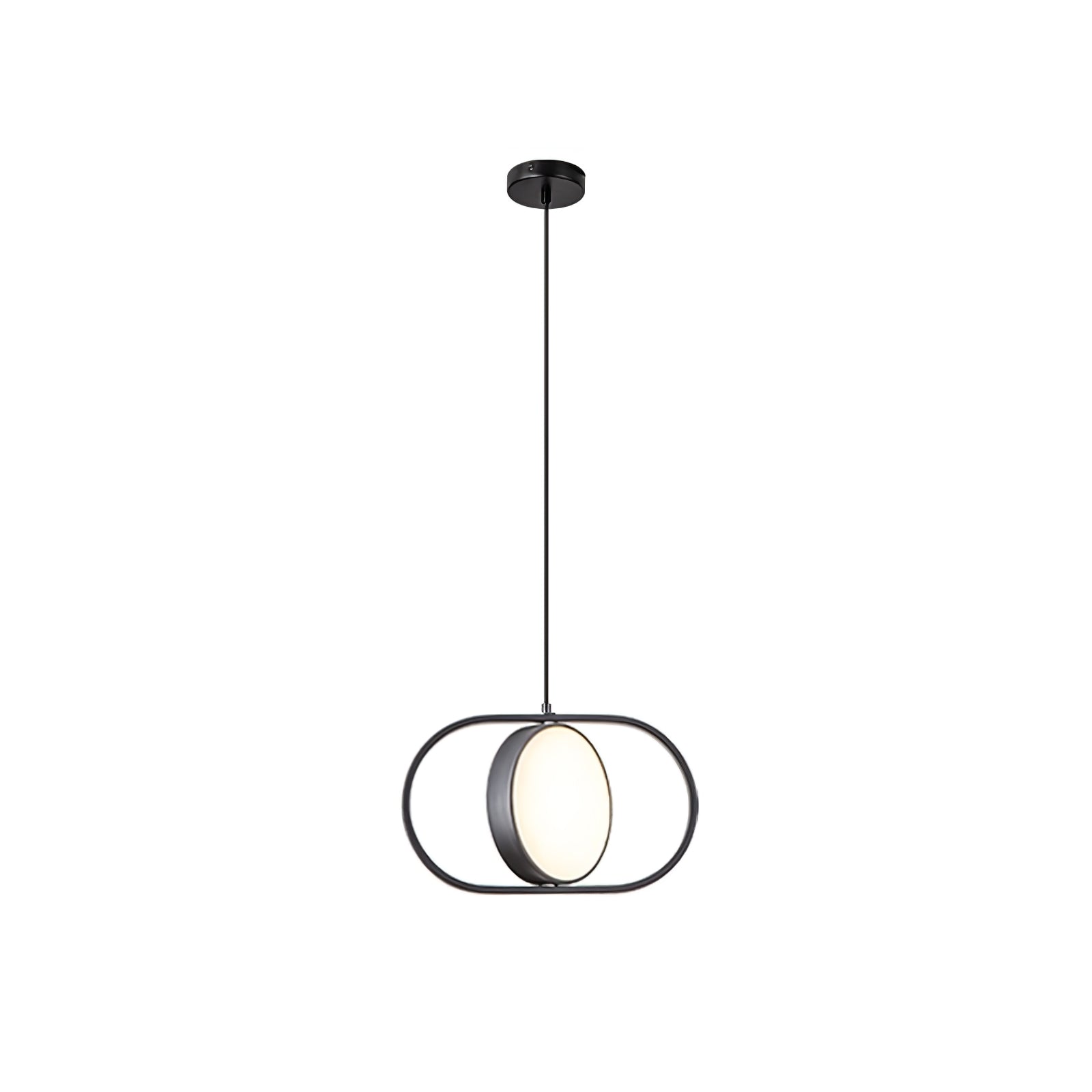 Modern KUU Rotating Circle LED Pendant Light Moon Inspired Adjustable Ring Hanging Lamp