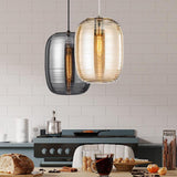 Modern Lantern Electroplated Glass Pendant Light Elegant Hanging Ceiling Fixture for Kitchen Island