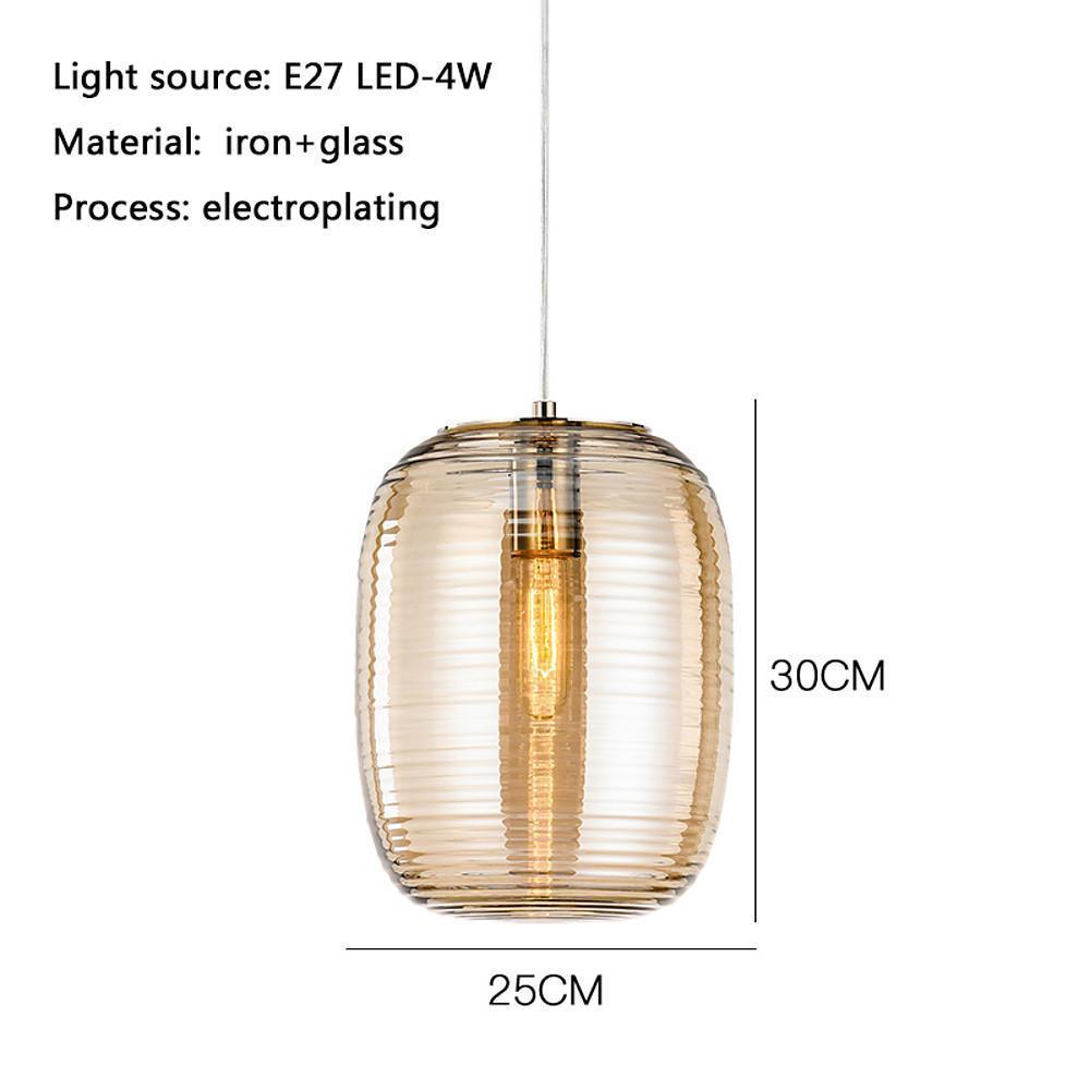 Modern Lantern Electroplated Glass Pendant Light Elegant Hanging Ceiling Fixture for Kitchen Island