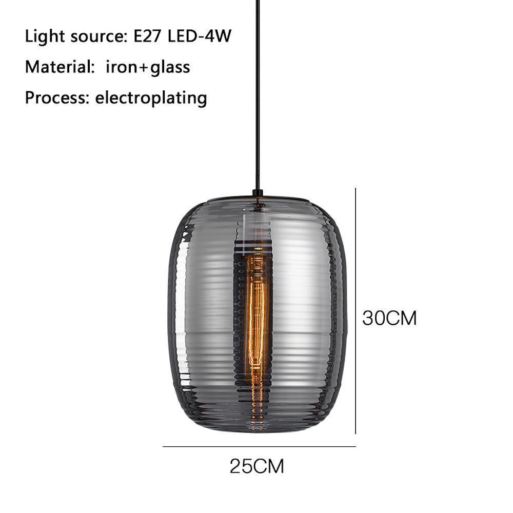 Modern Lantern Electroplated Glass Pendant Light Elegant Hanging Ceiling Fixture for Kitchen Island