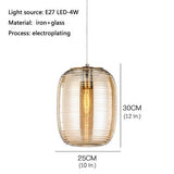 Modern Lantern Electroplated Glass Pendant Light Elegant Hanging Ceiling Fixture for Kitchen Island