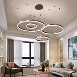 Modern Large Round LED Chandelier for High Ceilings and Living Room Aluminum Pendant Light