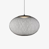 Modern Latticed Metal Mesh Pendant Light with Integrated LED for Living Room and Dining Areas