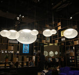 Modern Latticed Metal Mesh Pendant Light with Integrated LED for Living Room and Dining Areas
