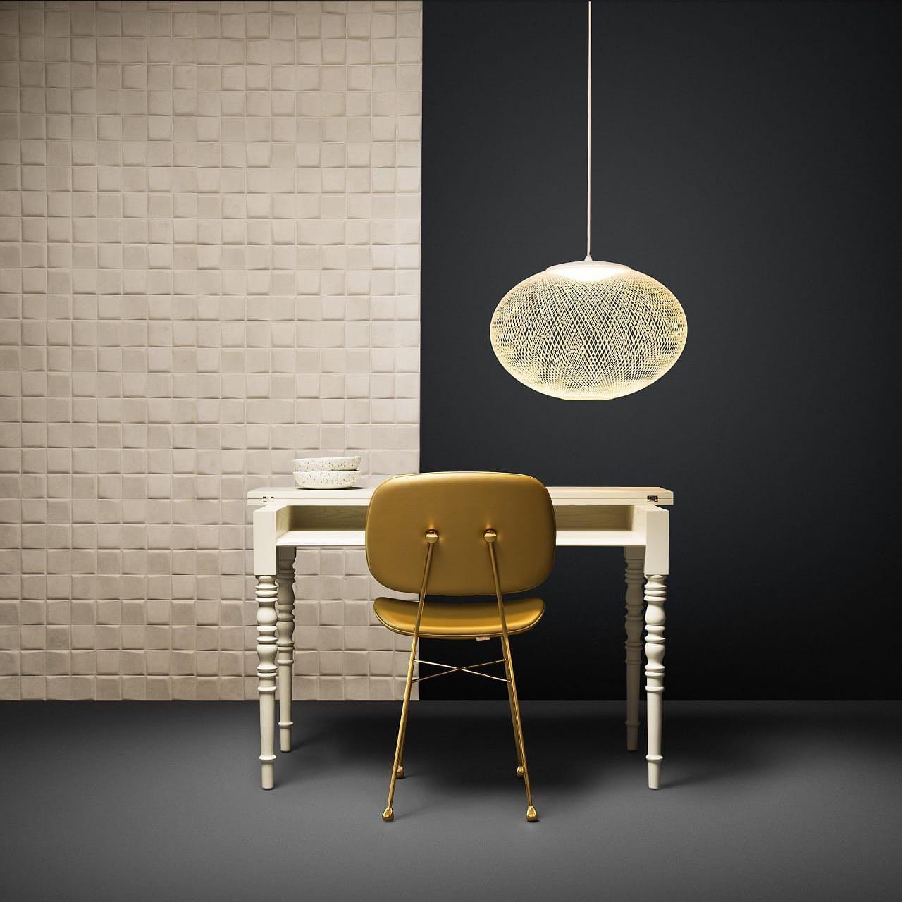 Modern Latticed Metal Mesh Pendant Light with Integrated LED for Living Room and Dining Areas