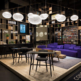 Modern Latticed Metal Mesh Pendant Light with Integrated LED for Living Room and Dining Areas