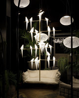Modern Latticed Metal Mesh Pendant Light with Integrated LED for Living Room and Dining Areas