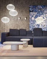 Modern Latticed Metal Mesh Pendant Light with Integrated LED for Living Room and Dining Areas