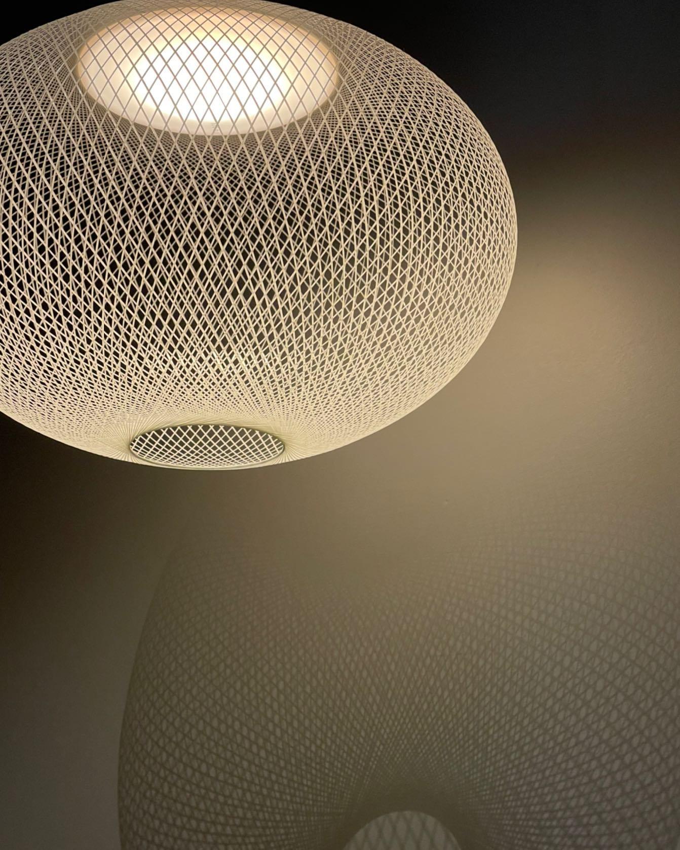 Modern Latticed Metal Mesh Pendant Light with Integrated LED for Living Room and Dining Areas
