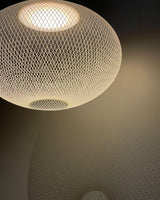 Modern Latticed Metal Mesh Pendant Light with Integrated LED for Living Room and Dining Areas