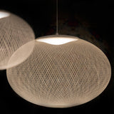 Modern Latticed Metal Mesh Pendant Light with Integrated LED for Living Room and Dining Areas