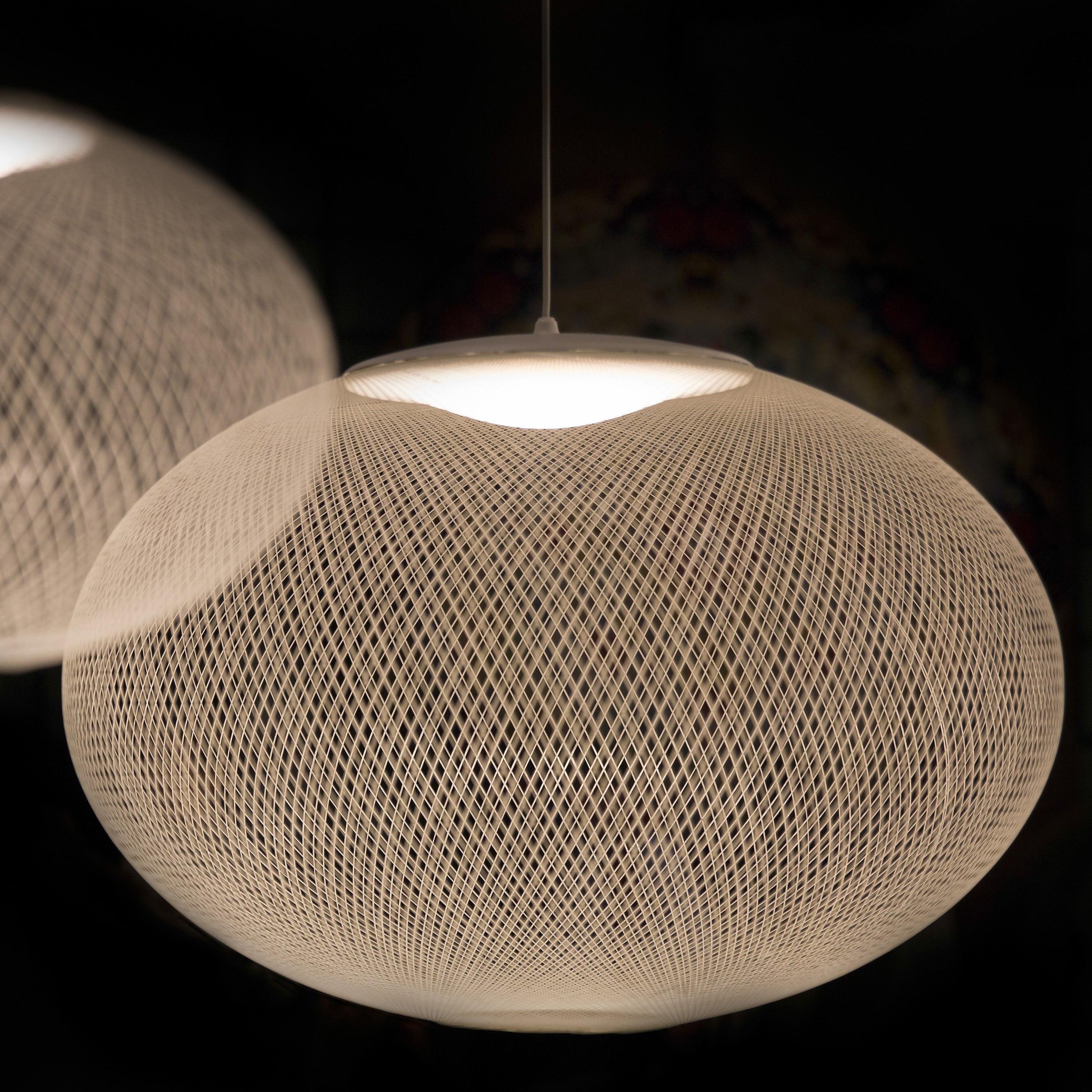 Modern Latticed Metal Mesh Pendant Light with Integrated LED for Living Room and Dining Areas