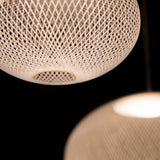 Modern Latticed Metal Mesh Pendant Light with Integrated LED for Living Room and Dining Areas