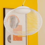 Modern Latticed Metal Mesh Pendant Light with Integrated LED for Living Room and Dining Areas