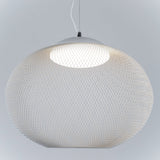 Modern Latticed Metal Mesh Pendant Light with Integrated LED for Living Room and Dining Areas